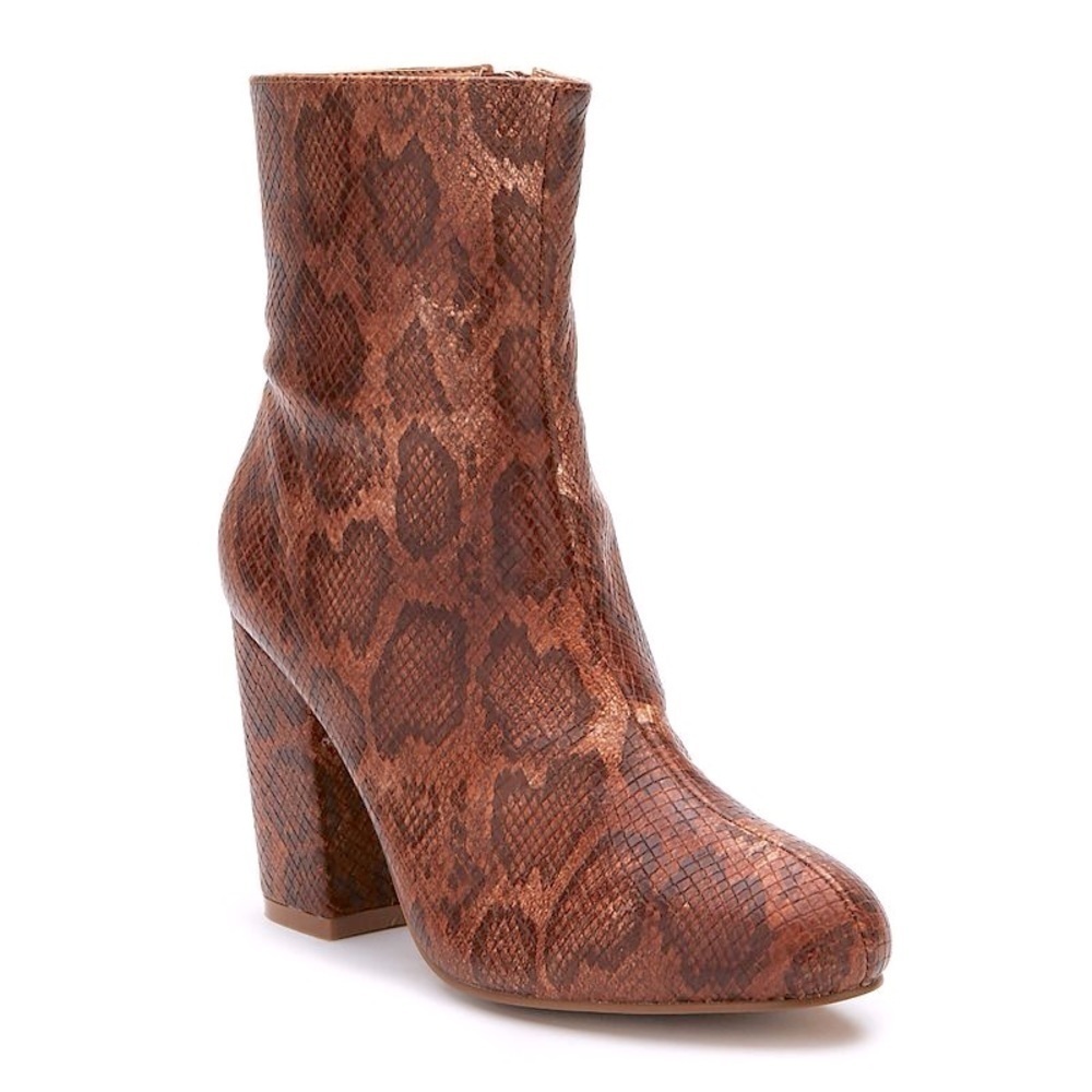 Coconuts By Matisse Carrie Tan Snakeskin Booties Size 9.5